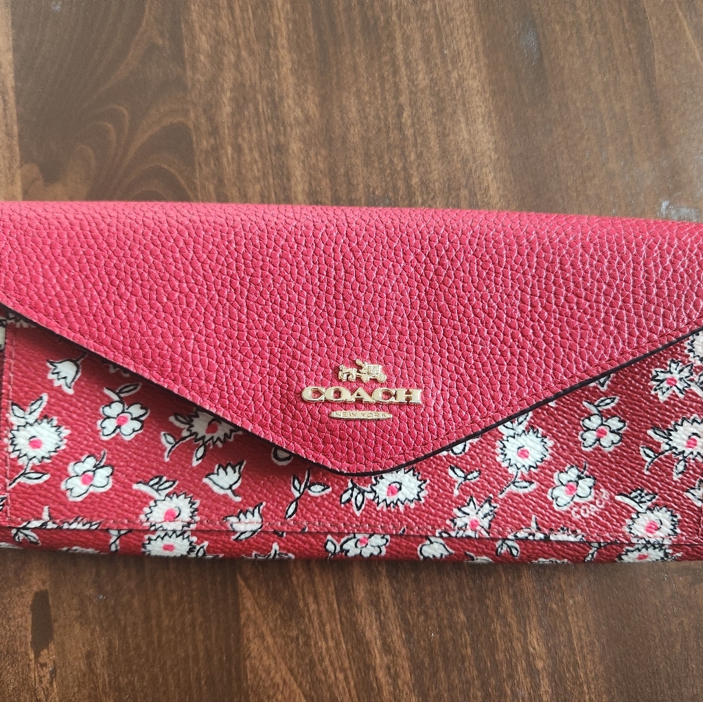 Coach Red Floral Wallet